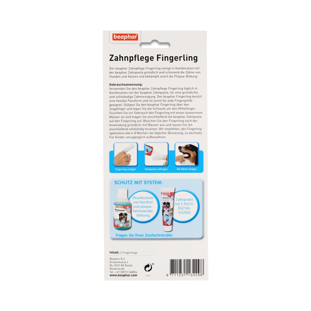 Zahnpflege Fingerling Beaphar, 2 Stück